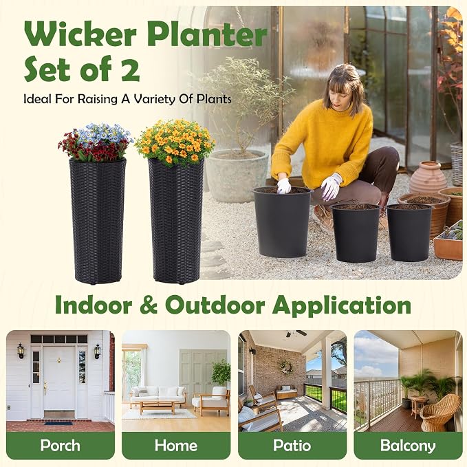 Idzo All Weather Wicker Planters - Image 5