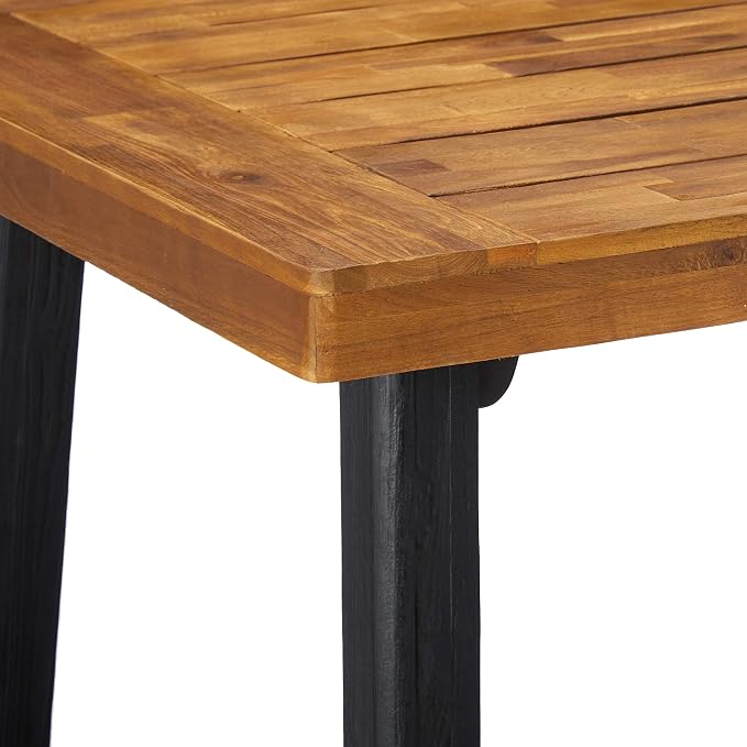 Christopher Knight Home Toby Outdoor Acacia Wood Dining Table, Sandblast Teak - Image 3