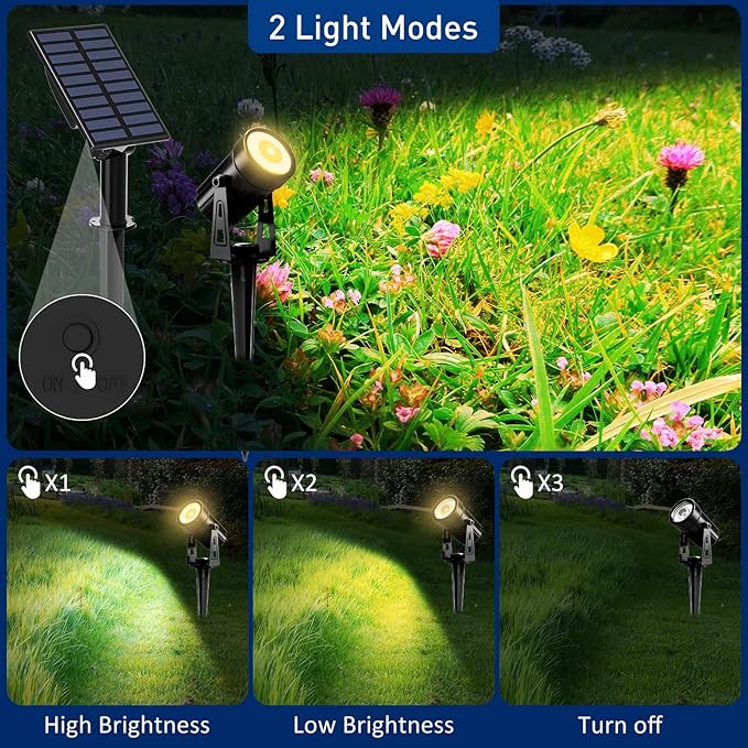T-SUNUS Christmas Solar Landscape Spotlights Warm White 3000K Metal Lights - Image 4