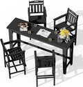Ciokea Outdoor Bar Height Table Set of 5, Heavy-Duty All-Weather HDPE Patio Bar by CIOKEA
