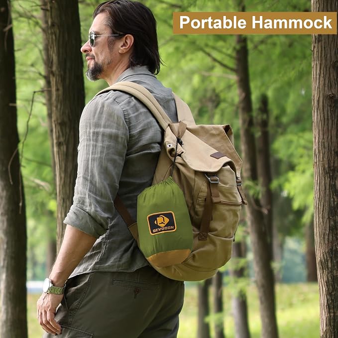 Camping Hammock with Net, Travel Portable Lightweight Hammocks with Tree Straps - Image 6