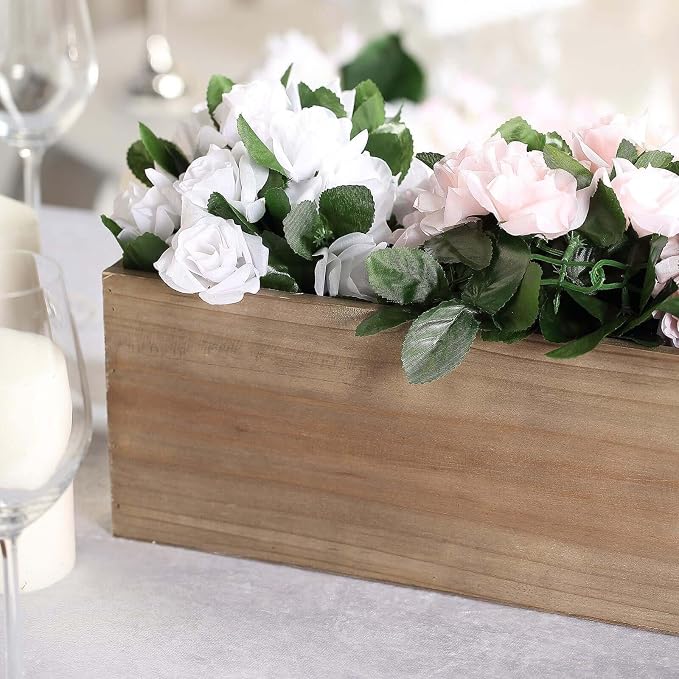 Efavormart 30"x6" Natural Wood Planter Box - Image 9