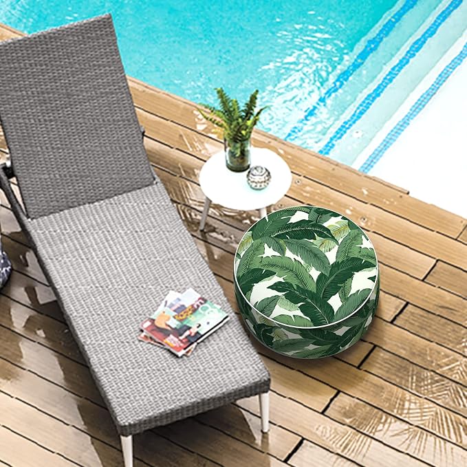 LVTXIII Outdoor/Indoor Round Inflatable Ottoman, All Weather Patio Footstool - Image 8