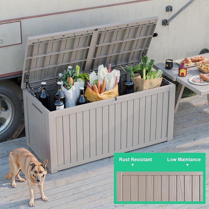 200 Gallon Outdoor Deck Box, Lockable Waterproof Outdoor Storage Boxes - Image 5