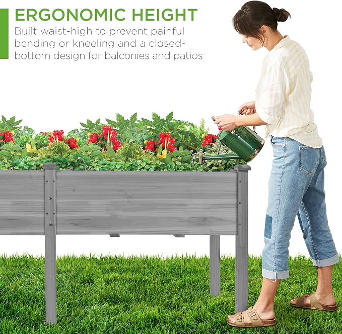 Best Choice Products 72x24x30in Raised Garden Bed, Elevated Wood Planter Box - Image 5