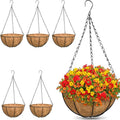 ZeeDix 6 Pack 12 Inch Metal Round Hanging Planter Basket by ZeeDix