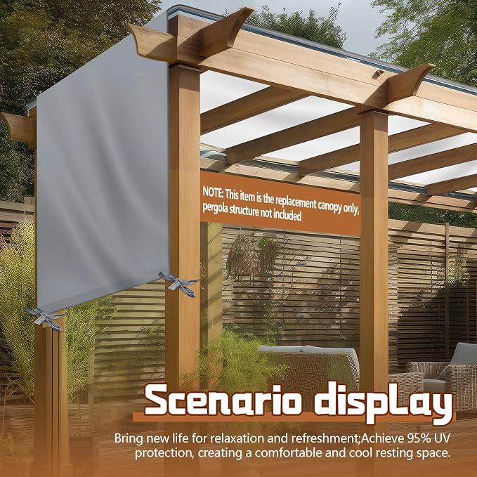 Universal Pergola Replacement Canopy Outdoor Canopy Shade Cover Waterproof - Image 7