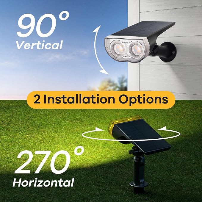 Consciot Solar Spotlights Outdoor, IP67 Waterproof 2-in-1 Solar Spot Lights - Image 5