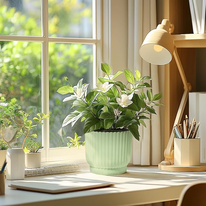 T4U 7 Inch Self Watering Pots for Indoor Plants, 4 Pack Plant Pots, Self - Image 8