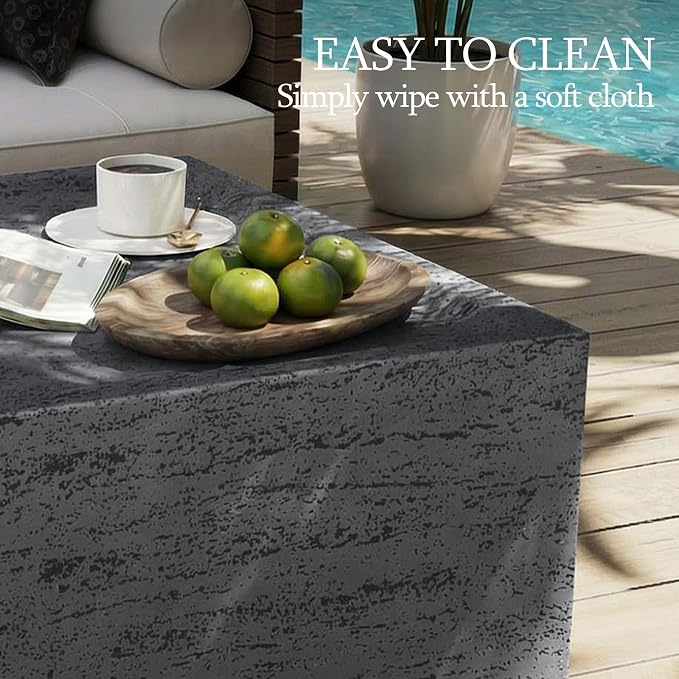 UPHA Outdoor Square Coffee Table, Small Modern Minimalist Accent Tables - Image 3