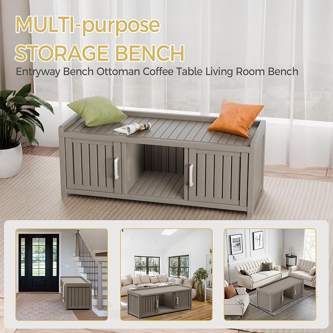 Storage Bench - Waterproof Resin Shoe Bench - Indoor & Outdoor Use - Image 6