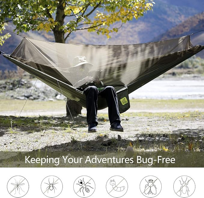 Miztli Camping Hammock with Net and Rain Fly, Portable Lightweight Outdoor - Image 2