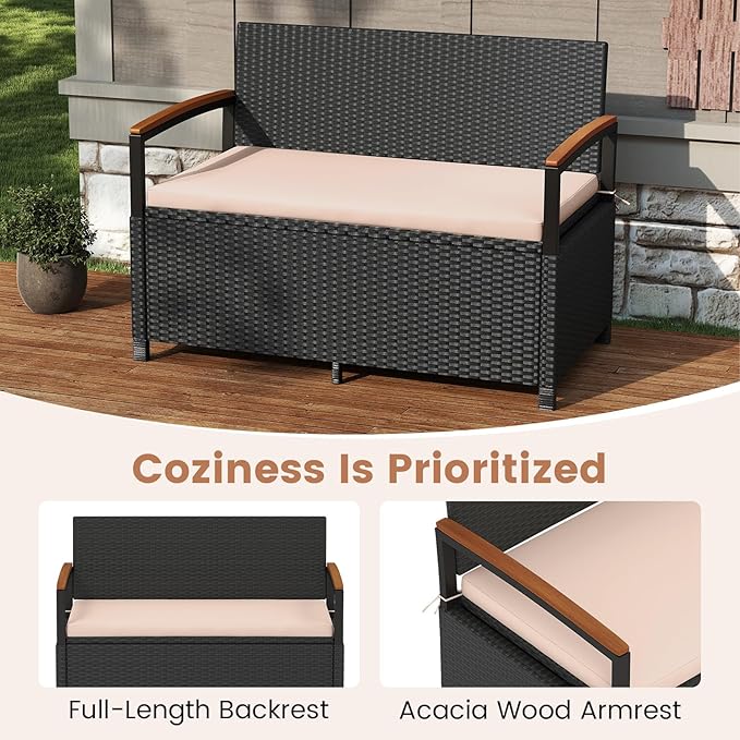 Tangkula 46 Gallon Outdoor Bench - Image 7