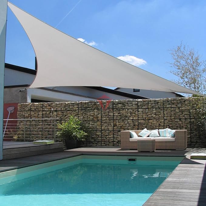 Patio Paradise 22' x 22' x 21'10" Sun Shade Sail Triangle Canopy, Permeable - Image 5