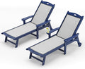 LUE BONA Chaise Lounge Chair Outdoor Set of 2, HDPS and HDPE Wicker Material by LUEBONA