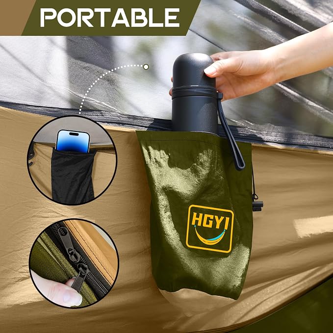 Camping Hammock Mosquito Net, Double & Single Portable Hammocks Hammocks - Image 6