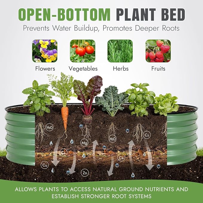 INNO STAGE 3Pcs Galvanized Raised Garden Bed Kit, Outdoor Metal Raised Garden - Image 8