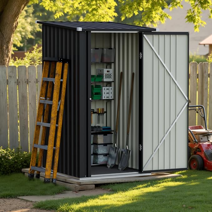 Greesum 3x3FT Outdoor Storage Shed, Lockable Metal Shed - Image 3
