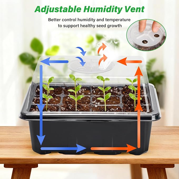 Bonviee 5-Pack Seed Starter Tray Seedling Kits, Plant Starter Kit - Image 3