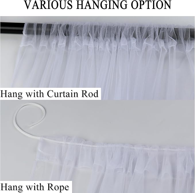 Patio Screen Mesh Outdoor Curtains Waterproof Sheer Lightweight Bug Netting - Image 6