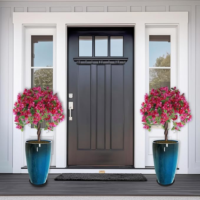 2 Packs 21 inch Tall Planter, Indoor Outdoor Round Planter - Image 4