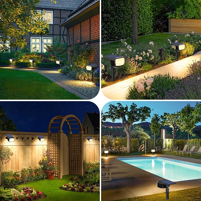 Sucolite 6-Pack Solar Spot Lights Outdoor Waterproof IP65, 3 Lighting Modes - Image 8