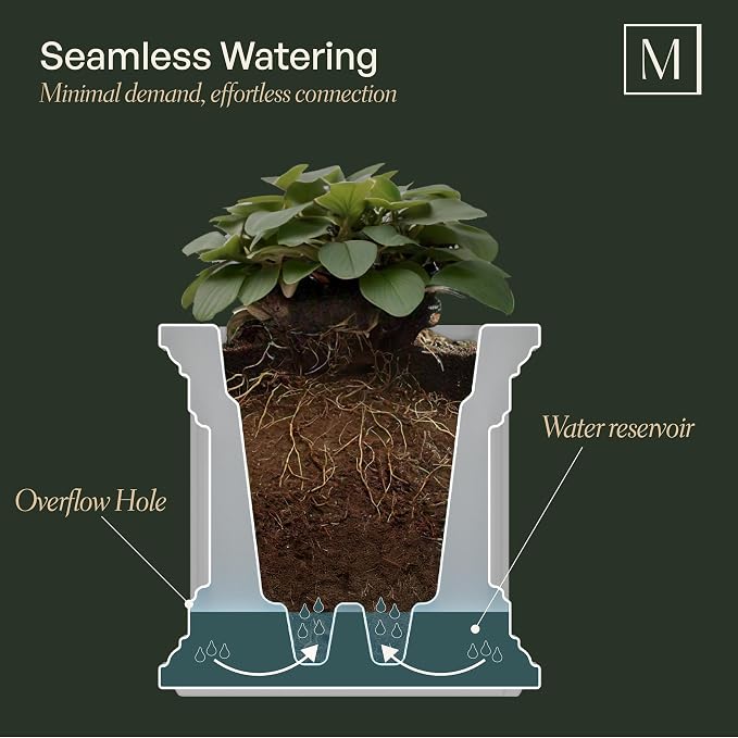 Mayne Nantucket 16-Inch Square Planter – Self-Watering, Weather-Resistant - Image 2