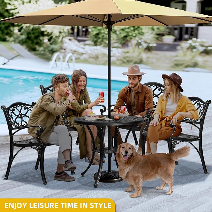 DWVO 30 Inches Round Patio Dining Table - Image 4