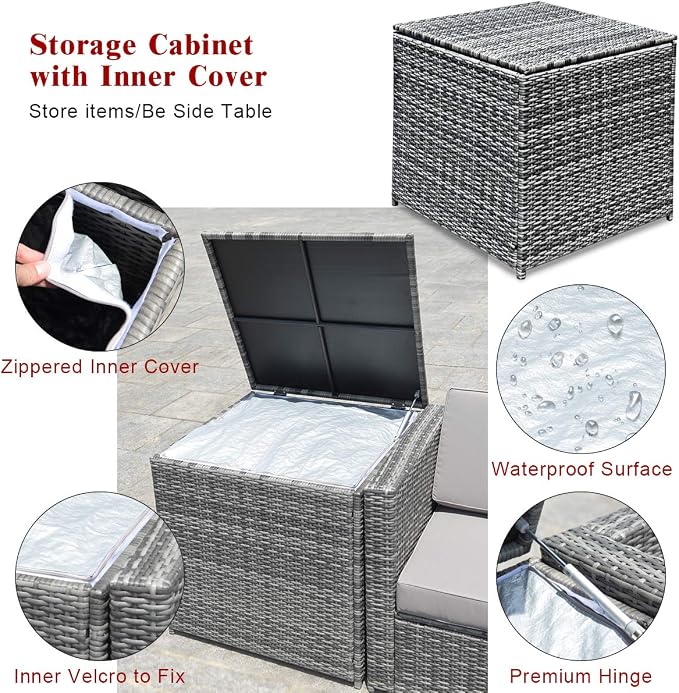 Tangkula 8 Pieces Wicker Patio Furniture Set - Image 7