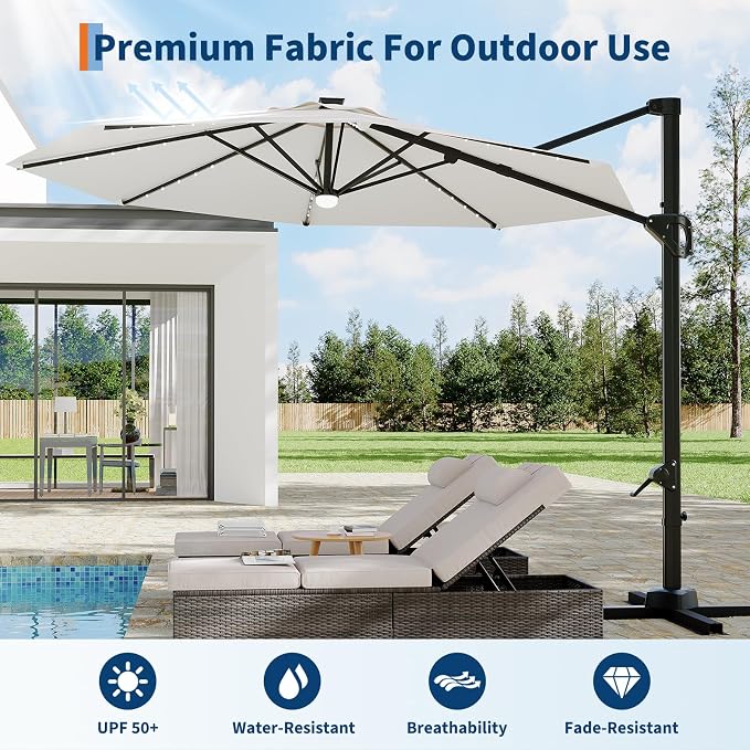 Garvee 10 ft Cantilever Patio Umbrella - Image 6