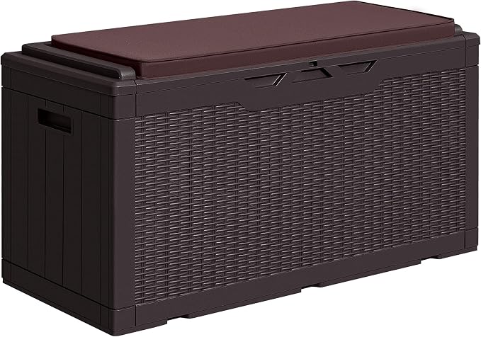 Greesum 100 Gallon Resin Deck Box Large Outdoor Storage by BuynowfromGreesum