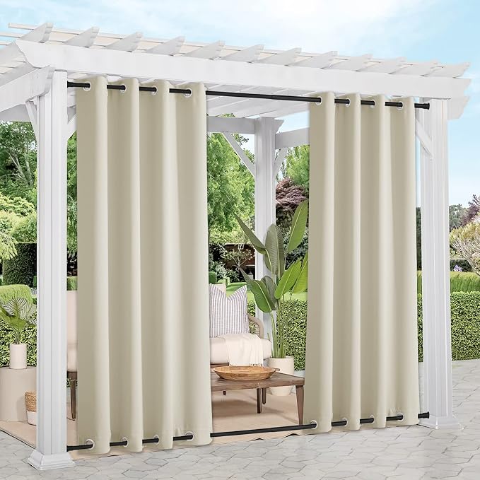 NICETOWN Outdoor Curtains for Patio Waterproof & Windproof 2 Panels, Thermal by NICETOWN
