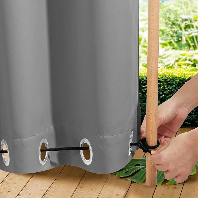 NICETOWN Outdoor Curtains for Patio Waterproof 2 Panels, W100 x L95 Windproof - Image 5