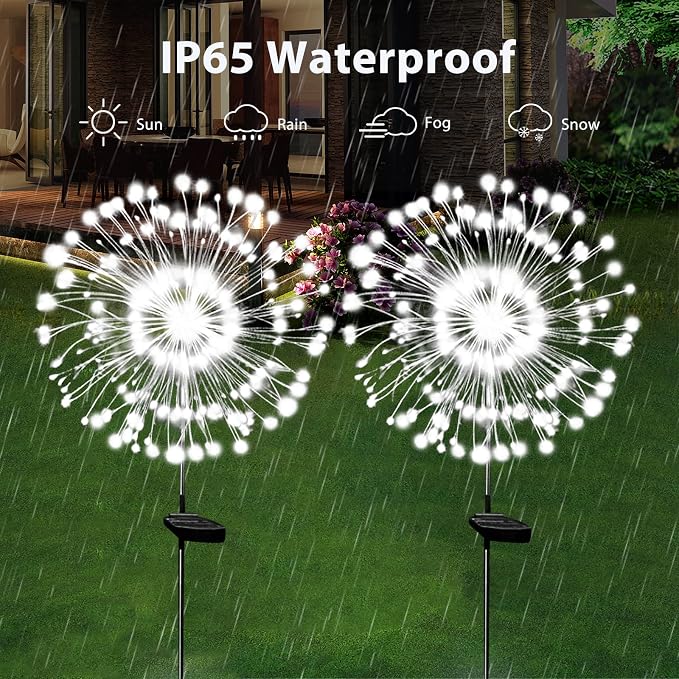 OriginalSourcing Solar Garden Firework Lights Outdoor Waterproof, 4 Pack Solar - Image 2