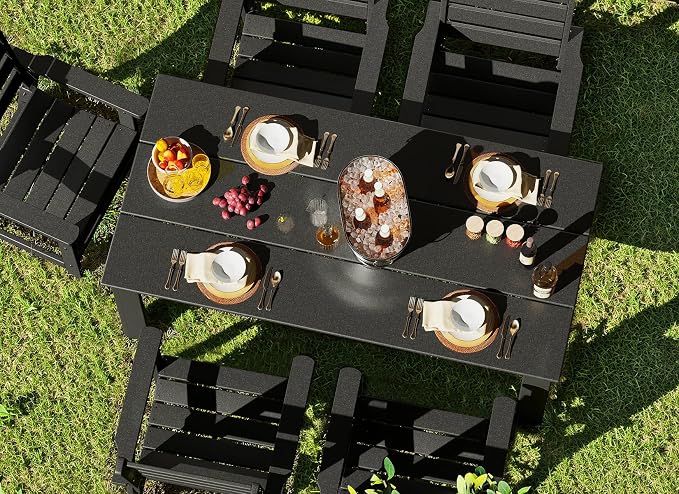 GREENVINES Outdoor Dining Table | 67’’ | HDPE | Rectangle Tables - Image 5