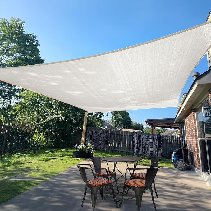 SUNLAX Sun Shade Sail 18' x 18' x 18' Peach Fuzz Rectangle Canopy Sail Shade by SUNLAX