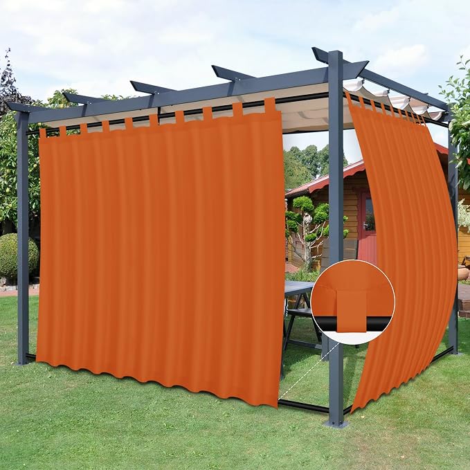 Easy-Going Outdoor Patio Curtains Detachable Tab Top Windproof Weatherproof by Easy-Going