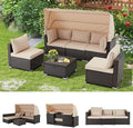 Vicluke 6 Pieces Patio Furniture Sets Outdoor Sectional Sofa Set Rattan Daybed by Vicluke