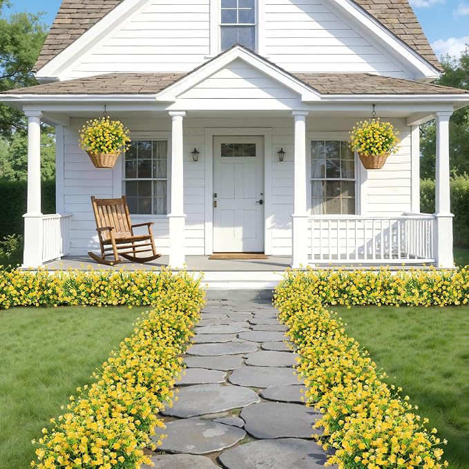 20 Bundles Artificial Flowers for Outdoors Fake Plastic Flowers UV Resistant - Image 7