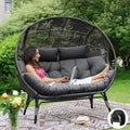 NICESOUL® Double Egg Chair Indoor Outdoor Stationary Oversized 6.5" Thick by NICESOUL