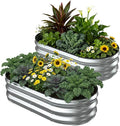 2 Pack 4x2x1FT Galvanized Raised Garden Beds, Raised Garden Bed by Patiobay
