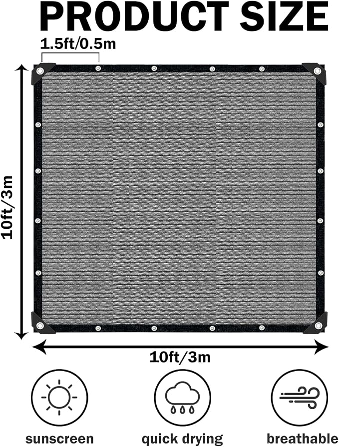 Grey Sun Shade Cloth, Pergola Shade Cover - Image 2