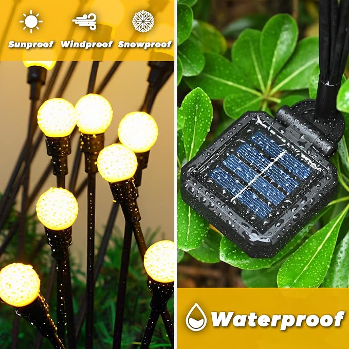 Solar Lights Outdoor-6Pack 48LEDs Solar Garden Firefly Lights Outside, Solar - Image 7