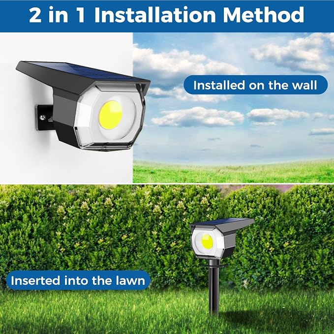 2 Pack Solar Spot Lights Outdoor, Solar Spotlights Outdoor Waterproof 2-in-1 - Image 5