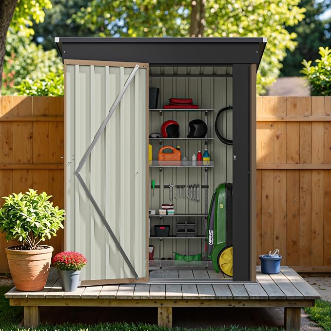 Greesum 5×3FT Outdoor Storage Shed, Metal Patio Storaged Sheds - Image 7