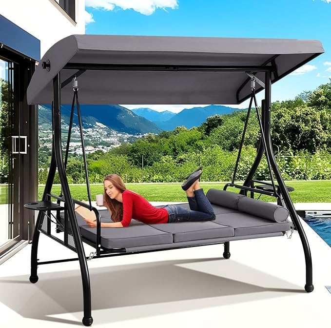 Grepatio 3-Seat Outdoor Porch Swing by Takesyoutohaveawonderfullife