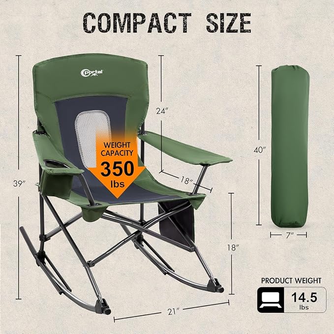 Portal Outdoor Rocking Chair Camping Folding Portable Rocker - Image 3