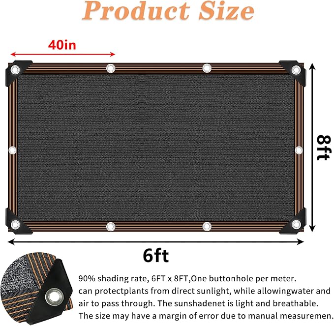 QLOFEI Shade Cloth for Garden, 90% Sunblock Shade Neting Cover - Image 2