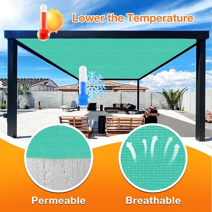 Artpuch Outdoor Pergola Shade Cover 8' X 18' Sun Shade Cloth - Image 4
