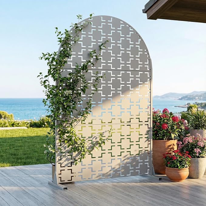 Casaphoria 72" H x 47" W Arched Metal Privacy Screen - Image 7